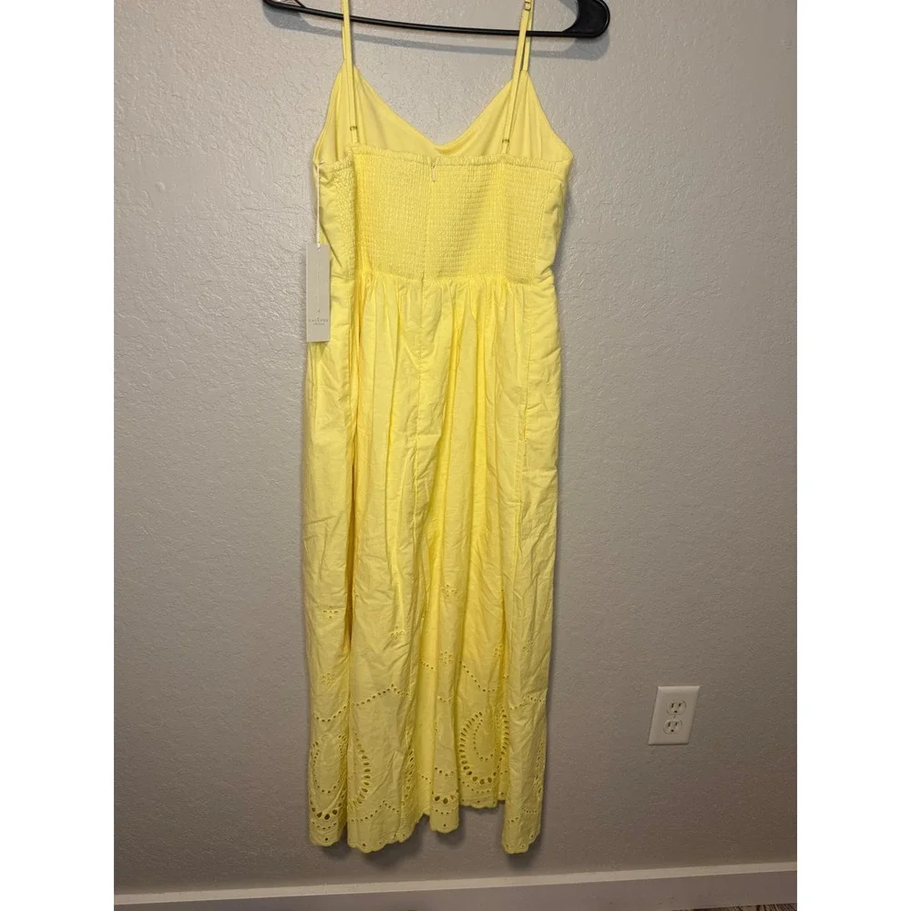 Calypso St. Barth Yellow Eyelet Dress Sleeveless Maxi with Pockets - Picture 8 of 10